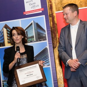 Raluca Nastase receiving the CIJ award